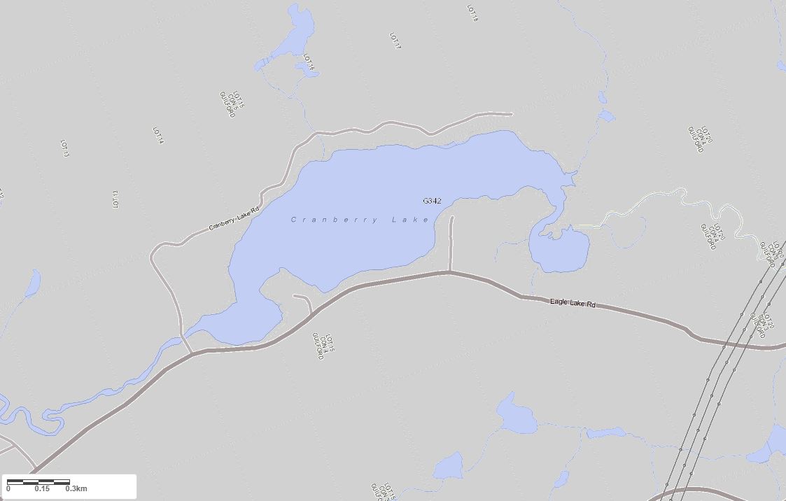 Crown Land Map of Cranberry Lake in Municipality of Dysart et al and the District of Haliburton